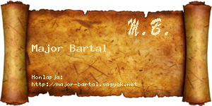 Major Bartal névjegykártya